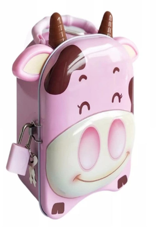 Anushil Piggy Bank -Cow Shape Piggy Bank For Kids - Piggy Bank With Lock, Coin Box For Kids, Money Bank For Kids With Lock, Coin Bank, Piggy Bank For Kids Boys And Girls, Classic, Multi-coloured - Image 4